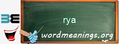 WordMeaning blackboard for rya